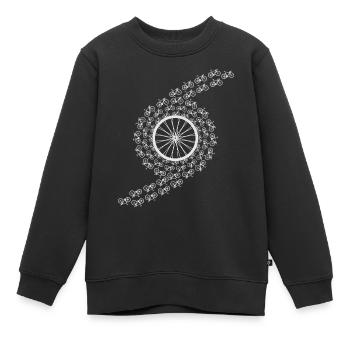 Vélo jante tourbillon cycliste idée cadeau - Sweat Premium enfant bio - noir - Devant - AI Model Kid Female (0cm)