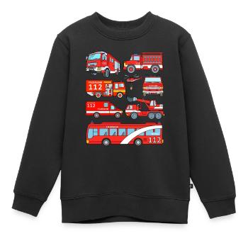 Feuerwehr Fahrzeuge Deutschland - Kinder Premium Organic Sweatshirt - Schwarz - Vorne - AI Model Kid Female (0cm)