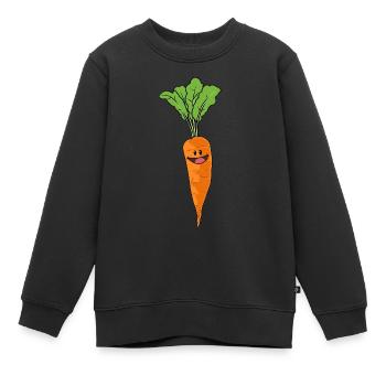 Carrot Roots Root Carrot Turnip Vegan - Kids Premium Organic Sweatshirt - black - Front - AI Model Kid Female (0cm)