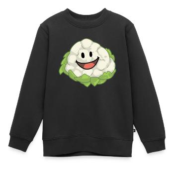 Blumenkohl Kohl Gemüse Veganer Gesund - Kinder Premium Organic Sweatshirt - Schwarz - Vorne - AI Model Kid Female (0cm)