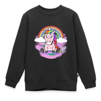 Horror Einhorn böse Dämon Fantasy Halloween - Kinder Premium Organic Sweatshirt - Schwarz - Vorne - AI Model Kid Female (0cm)