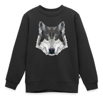 POLYGON WOLF WOLVES HUSKY PACK DOG PACK PACK - Kids Premium Organic Sweatshirt - black - Front - AI Model Kid Female (0cm)