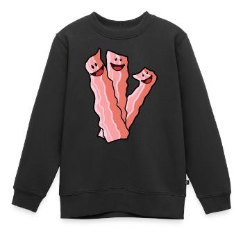 Speck Schinken Schweinefleisch Speise Nahrung - Kinder Premium Organic Sweatshirt - Schwarz - Vorne - AI Model Kid Female (0cm)
