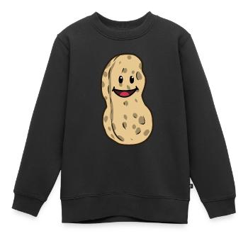 Erdnuss Erdnüsse Nuss Nüsse Speise nett - Kinder Premium Organic Sweatshirt - Schwarz - Vorne - AI Model Kid Female (0cm)