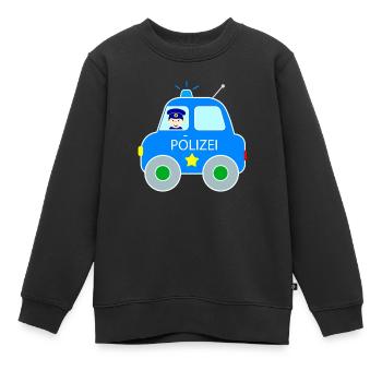 Polizeiauto mit Polizist für Kinder - Kinder Premium Organic Sweatshirt - Schwarz - Vorne - AI Model Kid Female (0cm)