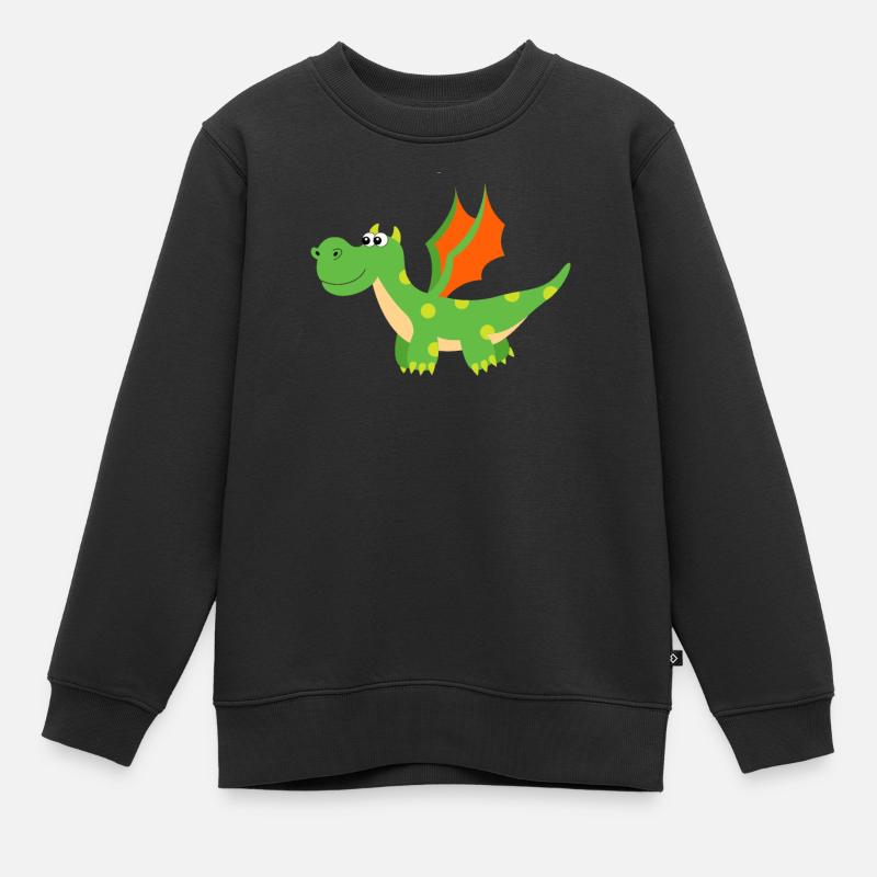 Drache - Kinder Premium Organic Sweatshirt - Schwarz