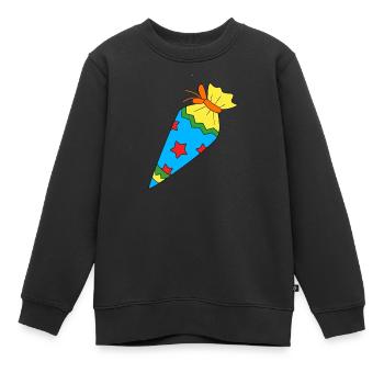 School bag for school enrolment - Kids Premium Organic Sweatshirt - black - Front - AI Model Kid Female (0cm)