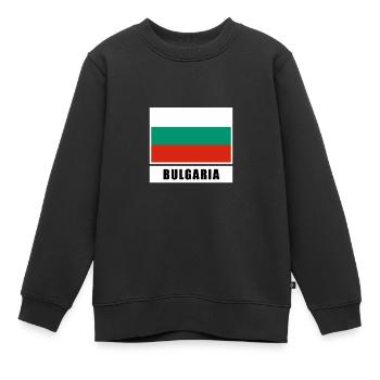 Bulgarie - Sweat Premium enfant bio - noir - Devant - AI Model Kid Female (0cm)
