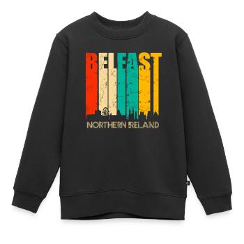 Belfast Nordirland - Kinder Premium Organic Sweatshirt - Schwarz - Vorne - AI Model Kid Female (0cm)