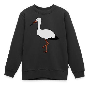 storch - Kinder Premium Organic Sweatshirt - Schwarz - Vorne - AI Model Kid Female (0cm)