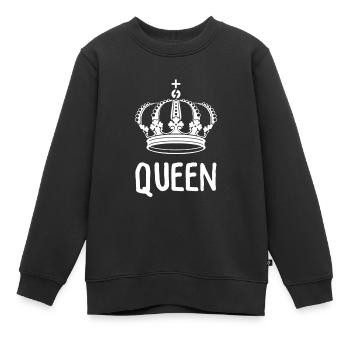 Look partenaire roi reine - Sweat Premium enfant bio - noir - Devant - AI Model Kid Female (0cm)