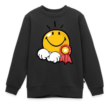 Smiley Award - Kinder Premium Organic Sweatshirt - Schwarz - Vorne - AI Model Kid Female (0cm)