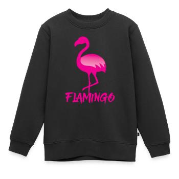 Flamingo in rosa - Kinder Premium Organic Sweatshirt - Schwarz - Vorne - AI Model Kid Female (0cm)
