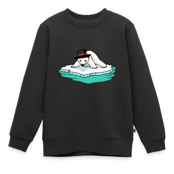 Eisbär Eisbären Bär Fantasy Kinder Arktis - Kinder Premium Organic Sweatshirt - Schwarz - Vorne - AI Model Kid Female (0cm)