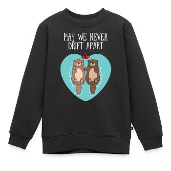 Cute Otter Couple | May We Never Drift Apart - Sweat Premium enfant bio - noir - Devant - AI Model Kid Female (0cm)