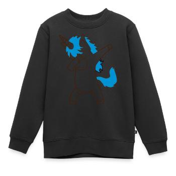 Dab Dancing Einhorn Dabbing Unicorn Tanz Kind - Sweat Premium enfant bio - noir - Devant - AI Model Kid Female (0cm)