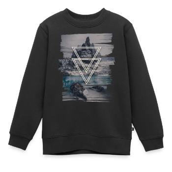 Berge mit Doppel Dreieck - Kinder Premium Organic Sweatshirt - Schwarz - Vorne - AI Model Kid Female (0cm)