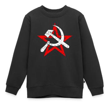Hammer Sichel Sowjetunion Kommunismus - Kinder Premium Organic Sweatshirt - Schwarz - Vorne - AI Model Kid Female (0cm)