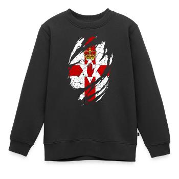 Nordirland Flagge - Kinder Premium Organic Sweatshirt - Schwarz - Vorne - AI Model Kid Female (0cm)