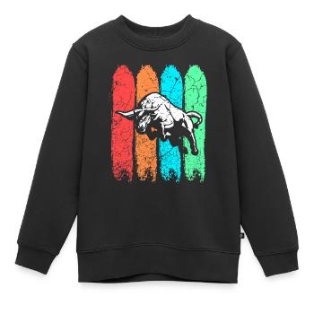 bull - Kids Premium Organic Sweatshirt - black - Front - AI Model Kid Female (0cm)