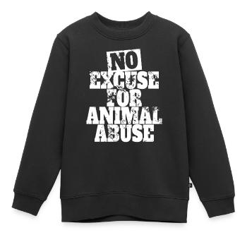 Aucune excuse pour la maltraitance des animaux Bien-être animal Amour animal - Sweat Premium enfant bio - noir - Devant - AI Model Kid Female (0cm)