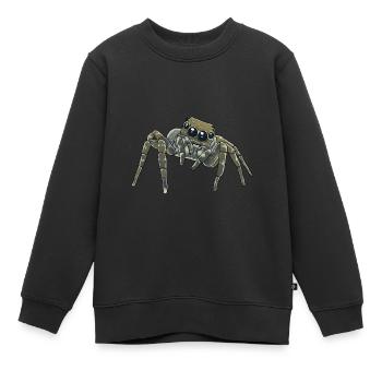 Horreur Spider Phobia Panic Spider Halloween - Sweat Premium enfant bio - noir - Devant - AI Model Kid Female (0cm)
