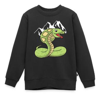 Gebirge Wildnis Schlange Boa Kobra Wildtier Natur - Kinder Premium Organic Sweatshirt - Schwarz - Vorne - AI Model Kid Female (0cm)