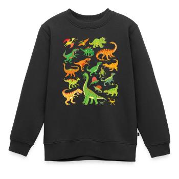 20 Dinosaurier Dino Kinder Erwachsene - Kinder Premium Organic Sweatshirt - Schwarz - Vorne - AI Model Kid Female (0cm)