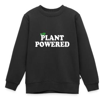Plant Powered Angetrieben Durch Pflanzen Go Vegan - Kinder Premium Organic Sweatshirt - Schwarz - Vorne - AI Model Kid Female (0cm)