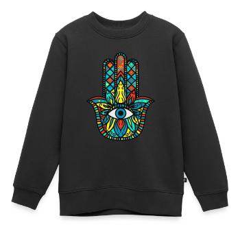 Meditation Hamsa Die Hand Der Fatima - Kinder Premium Organic Sweatshirt - Schwarz - Vorne - AI Model Kid Female (0cm)