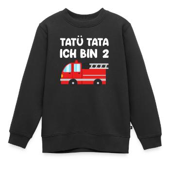 Kinder Feuerwehr Ich bin schon 2 Jahre Geburtstag - Kinder Premium Organic Sweatshirt - Schwarz - Vorne - AI Model Kid Female (0cm)