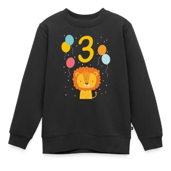 3. Geburtstag Geburtstagsshirt Löwe Dritter Geb - Kinder Premium Organic Sweatshirt - Schwarz - Vorne - AI Model Kid Female (0cm)