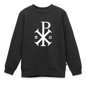 Jesus Chi Rho Das Christusmonogramm - Kinder Premium Organic Sweatshirt - Schwarz - Vorne - AI Model Kid Female (0cm)