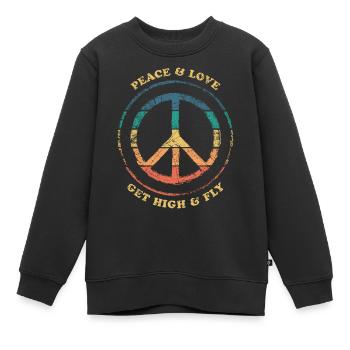 Peace & Love Peacezeichen - Kinder Premium Organic Sweatshirt - Schwarz - Vorne - AI Model Kid Female (0cm)