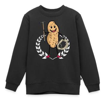 Erdnuss Bergsteiger Extremsportler Erdnuss - Kinder Premium Organic Sweatshirt - Schwarz - Vorne - AI Model Kid Female (0cm)