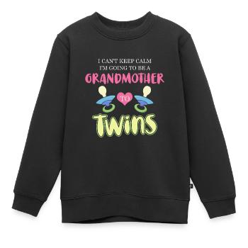 Baby Zwillinge werdende Mutter Geschenk Oma - Kinder Premium Organic Sweatshirt - Schwarz - Vorne - AI Model Kid Female (0cm)