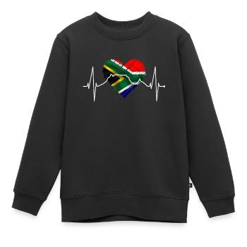 Cape Town Skyline Heart Afrique du Sud Drapeau Table Mountain - Sweat Premium enfant bio - noir - Devant - AI Model Kid Female (0cm)