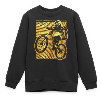 Mountainbike - Mountainbiker - Mountainbike Fahrer - Kinder Premium Organic Sweatshirt - Schwarz - Vorne - AI Model Kid Female (0cm)