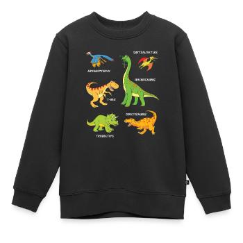 6 dinosaures nommés - Sweat Premium enfant bio - noir - Devant - AI Model Kid Female (0cm)