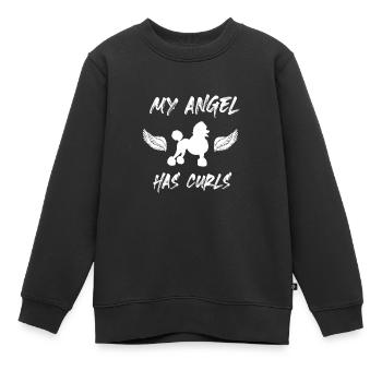 caniche - Sweat Premium enfant bio - noir - Devant - AI Model Kid Female (0cm)
