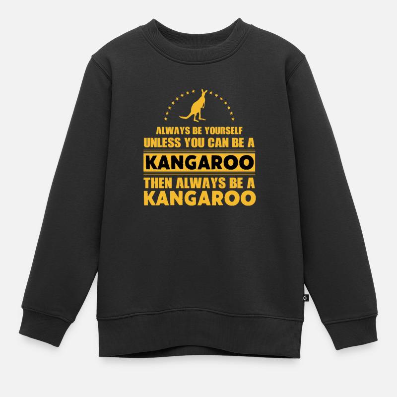 Kangaroo - Kids Premium Organic Sweatshirt - black