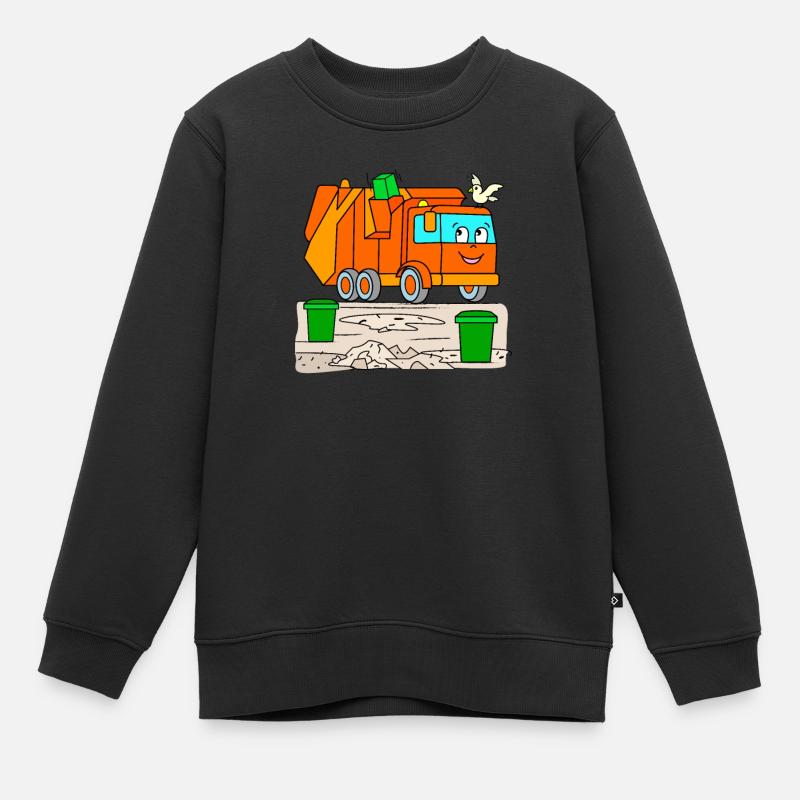 Müllwagen Kinder - Kinder Premium Organic Sweatshirt - Schwarz