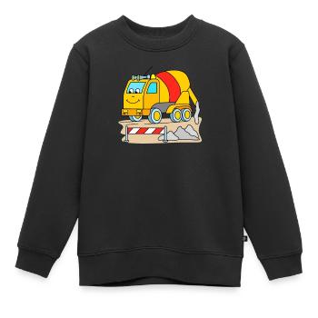 Betonmischer Kinder - Kinder Premium Organic Sweatshirt - Schwarz - Vorne - AI Model Kid Female (0cm)