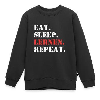 Eat Sleep Lernen Repeat Student witziges Geschenk - Kinder Premium Organic Sweatshirt - Schwarz - Vorne - AI Model Kid Female (0cm)