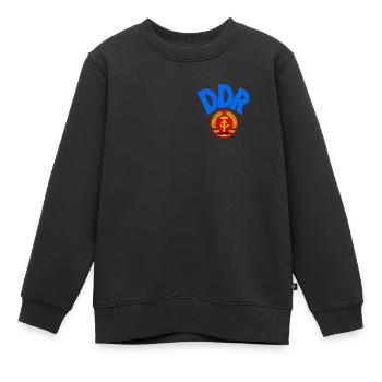 DDR Fussballtrikot - Kinder Premium Organic Sweatshirt - Schwarz - Vorne - AI Model Kid Female (0cm)