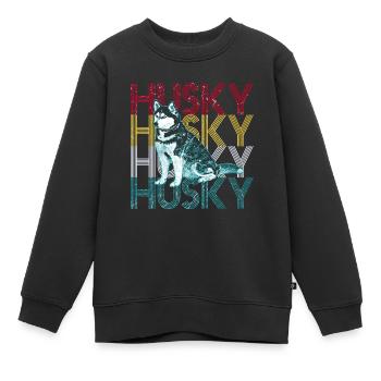 Husky - Kinder Premium Organic Sweatshirt - Schwarz - Vorne - AI Model Kid Female (0cm)