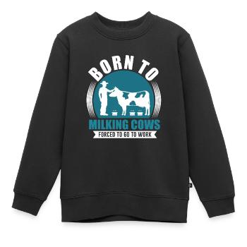 Kuh - Kinder Premium Organic Sweatshirt - Schwarz - Vorne - AI Model Kid Female (0cm)