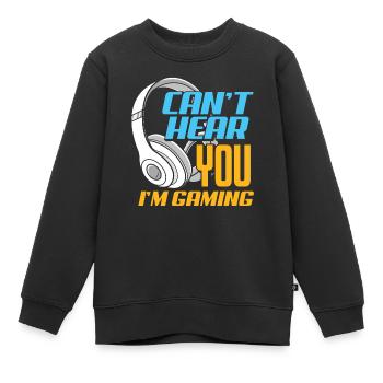 Je ne peux pas t'entendre, je suis un cadeau de jeu pour les joueurs - Sweat Premium enfant bio - noir - Devant - AI Model Kid Female (0cm)