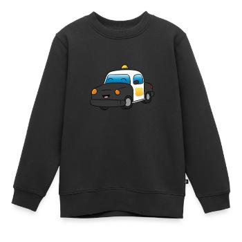 police - Sweat Premium enfant bio - noir - Devant - AI Model Kid Female (0cm)