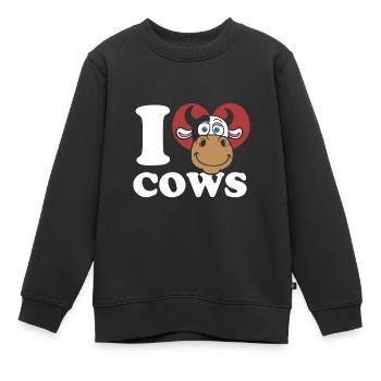 Kühe Muh Kuh Geschenk Bauer Landleben Geschenk - Kinder Premium Organic Sweatshirt - Schwarz - Vorne - AI Model Kid Female (0cm)